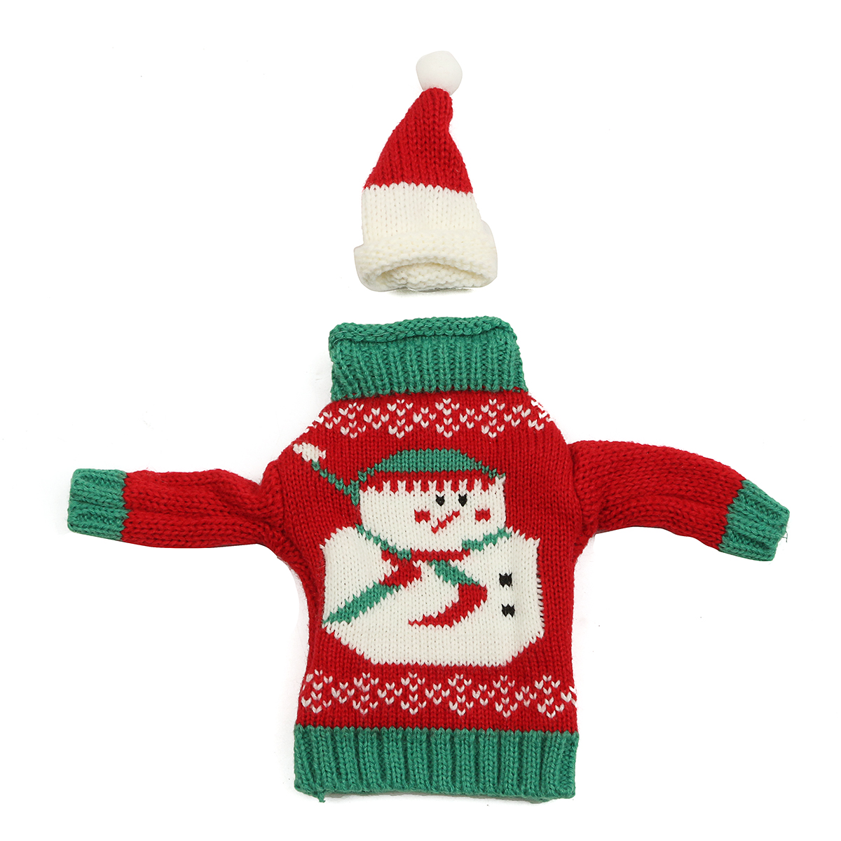 Christmas Knitted Sweater Lid Hat Wine Bottle Cover Wrap Bag Xmas Decoration - Photo: 9
