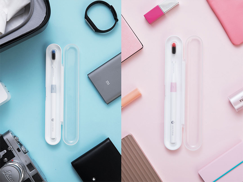 Xiaomi 4Pcs / Set Мягкая ручка для зубной щетки Руководство Экологичные зубные щетки с Travel Коробка  