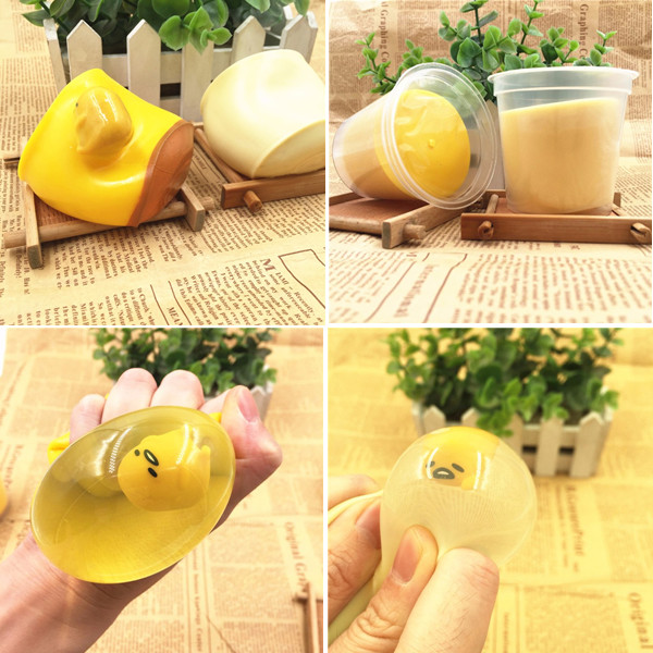 

Squishy Squeeze Lazy Egg Pudding Cheese Style Fun Stress Reliever Toy Gift Collection