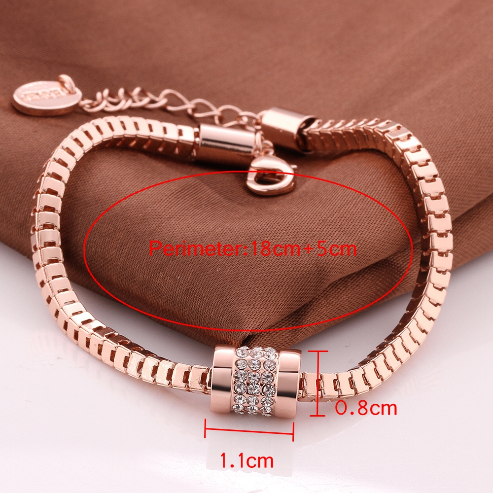 JASSY® Simple Rose Gold Inlay Zircon Crystal Bracelet Anallergic Women Jewelry at Banggood