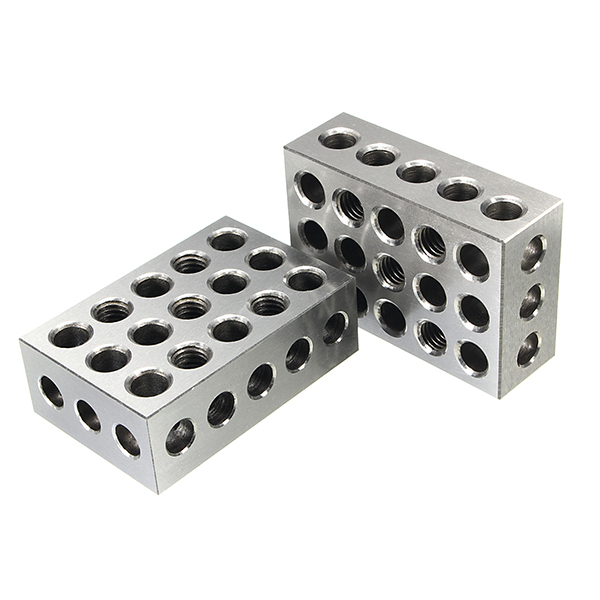 2pcs 25x50x75mm Blocks 23 Holes Parallel Clamping Block Milling Tool Precision 0.005mm