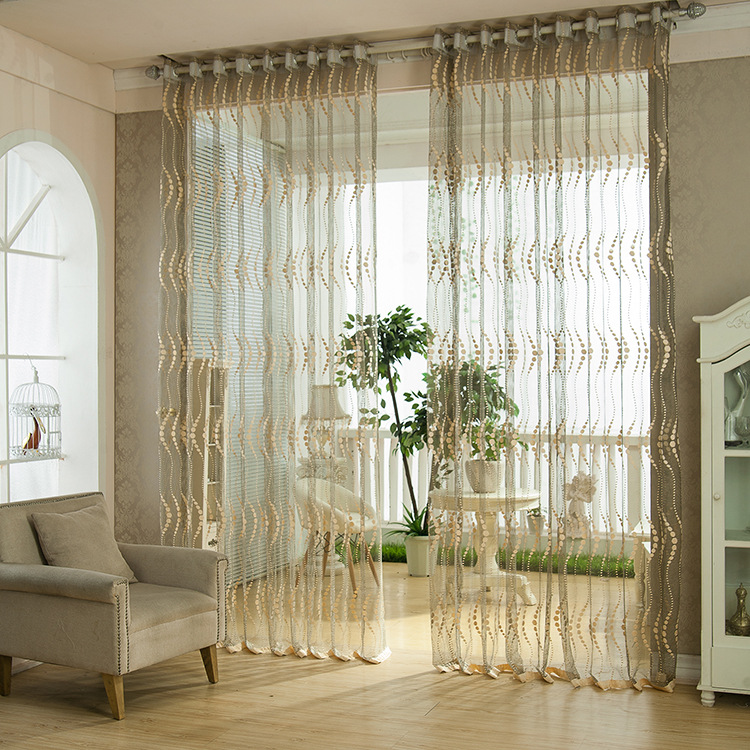 

2 Panel Breathable Hollow out Window Screening Sheer Curtains Bedroom Living Room Window Decor