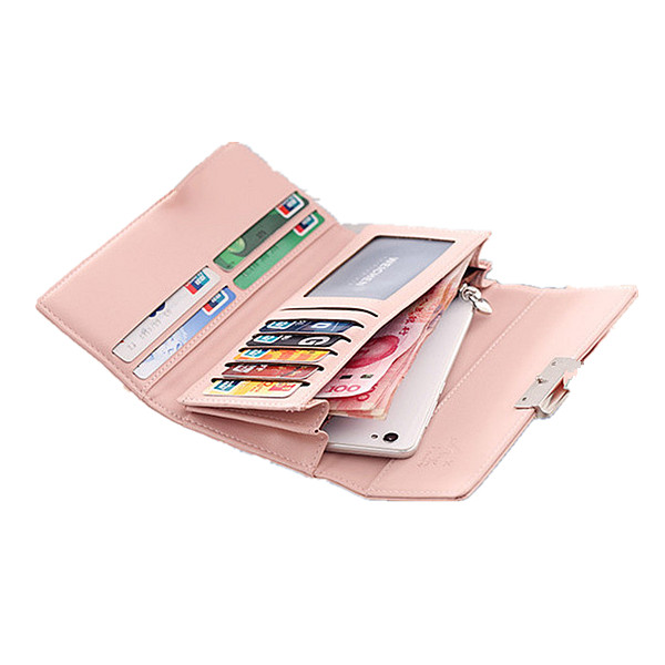 

Multifunctional Three Fold Women Soft Wallet Case Phone Bag Card Slot Purse for under 6 inches Phone