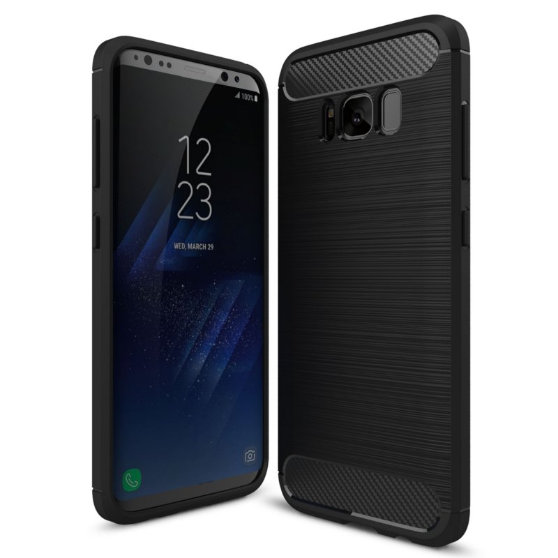 

Bakeey TPU Carbon Fiber Texture Brushed Finish Non-slip Anti Fingerprints Back Case For Samsung Galaxy S8