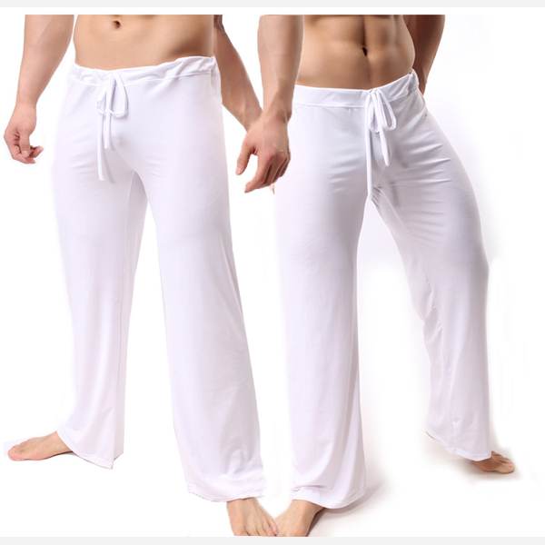 Mens Soft Silky Sexy Yoga Pants Casual Comfortable Home Solid Color ...