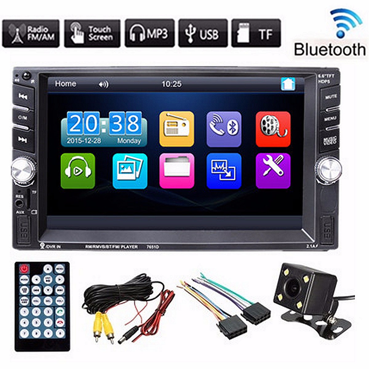 

6.6 Inch TFT Touch Screen 2 DIN Car MP5 Player Stereo Radio With Rear Camera