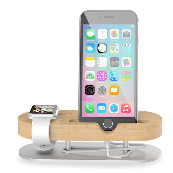 

Universal Multi-functional Bamboo Phone Desk Stand Charging Holder for Apple Watch iPhone