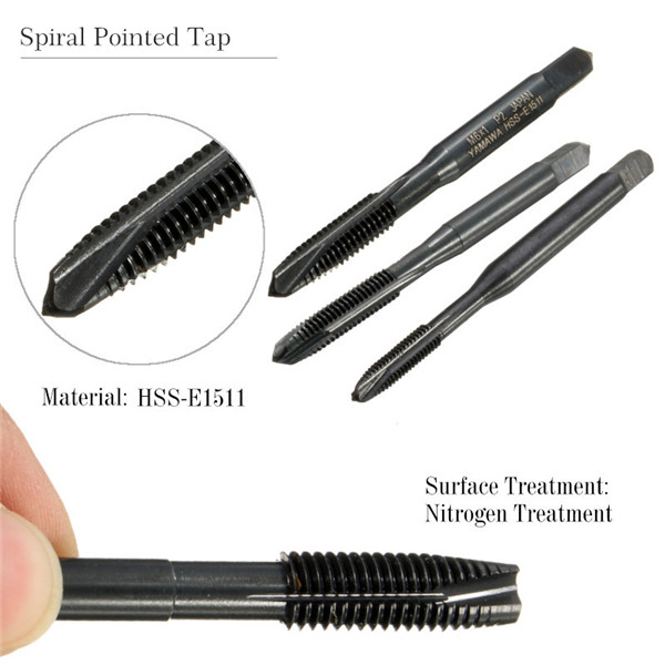 M3/M4/M5/M6/M8 HSS Nitride Coated Screw Tap Metric Spiral Hand Thread Screw Tap