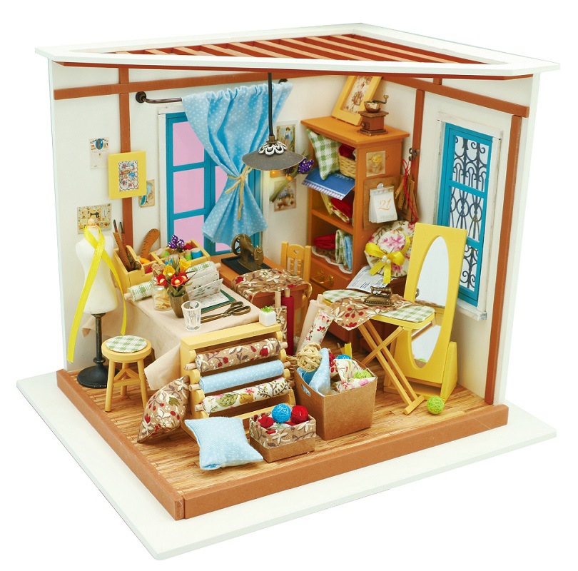 Robotime Mode Designer Maison DIY Dollhouse Kit Cadeau Avec Meubles Miniature Doll House Set
