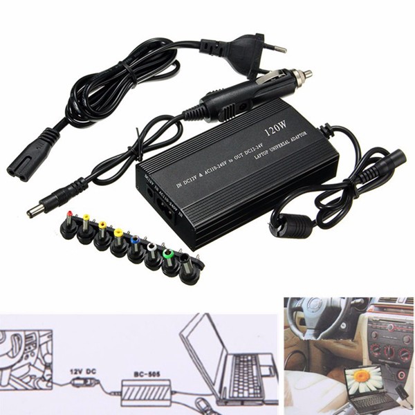

Universal 5V 1A 120W Adapter DC Charger Laptop Notebook AC Adapter Power Supply in Car