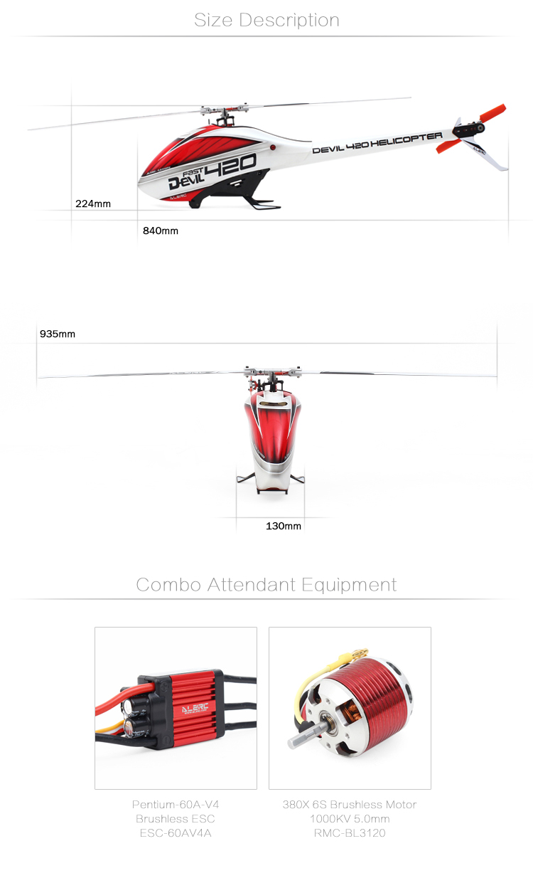 ALZRC Devil 420 Fast FBL RC Helicopter Standard Combo - Photo: 5