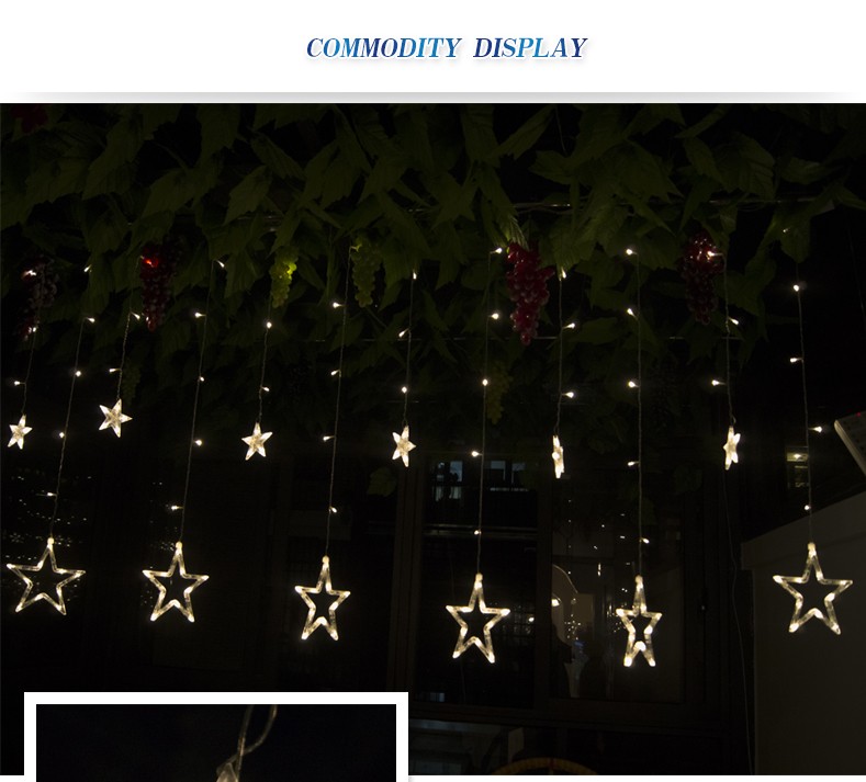 KCASA 2.5M 110-220V LED Star String Lights LED Fairy Light for Festival Christmas Curtain Decoration