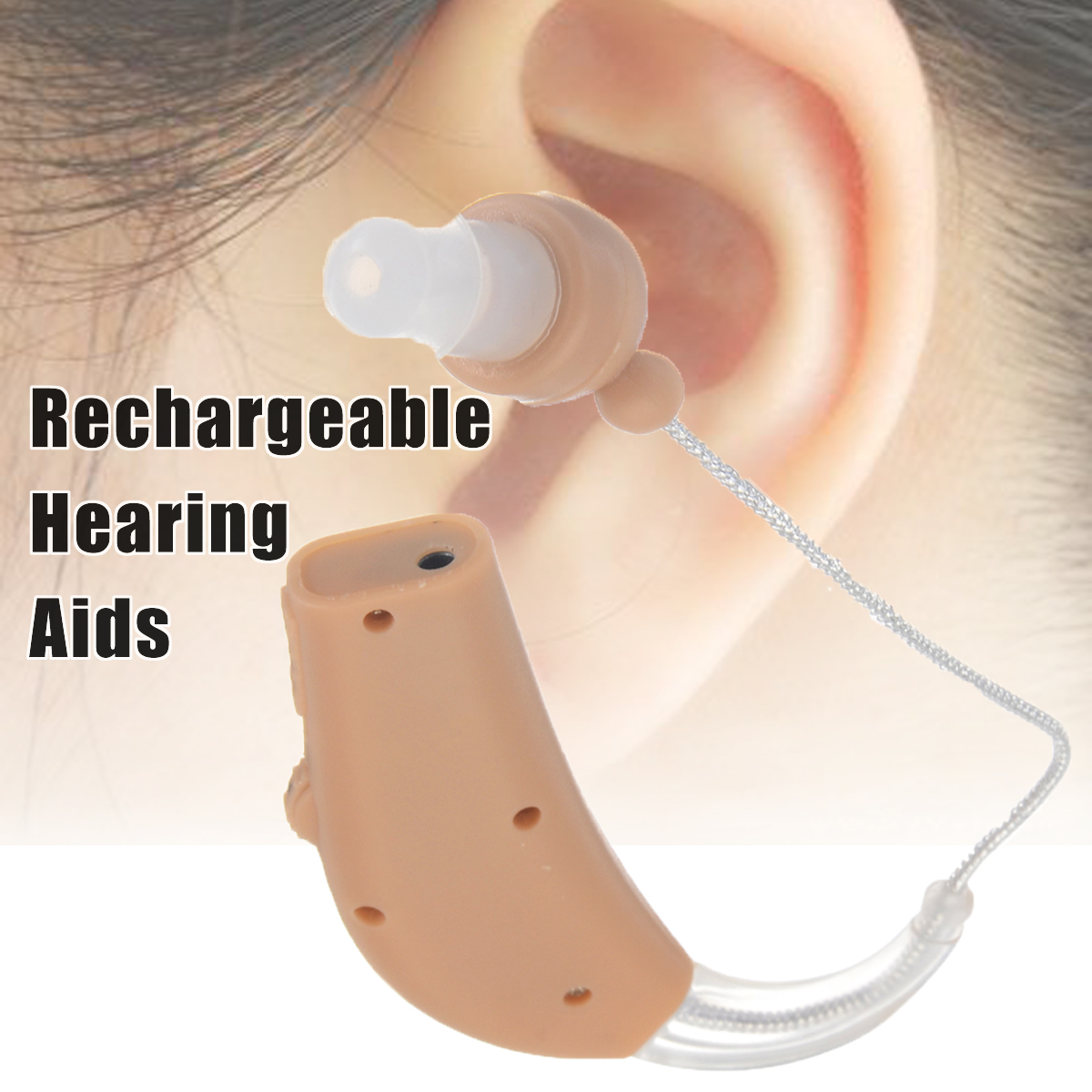 Rechargeable Hearing Aids Personal Sound Voice Amplifier Behind The Ear
