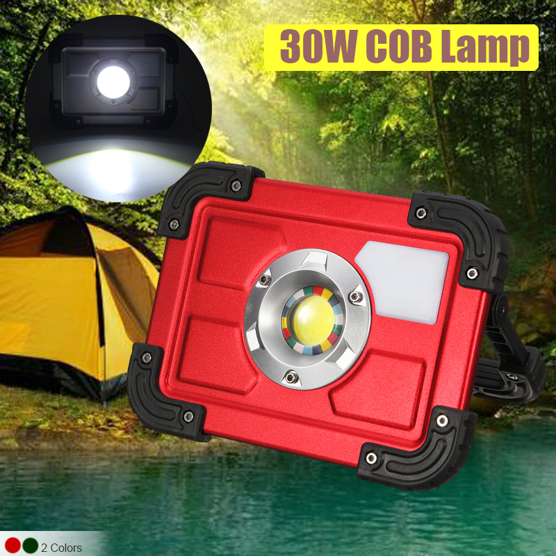 Portable 30W COB LED Floodlight Camping Lantern Outdoor Work Light Lamp 4 Modes 