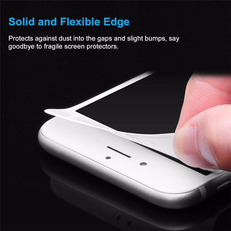 ROUHO Ultra Thin 0.2 Mm 9H 3D Carbon Fiber Soft Edge Trempé Verre Protecteur DÉcran pour Iphone 7 4.7 inch-Blanc 