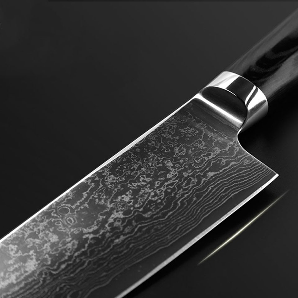 FINDKING Дамаск Нержавеющая сталь Нож Blade Цвет Mikata Ручка 8-дюймовый нож шеф-повара 67 слоев Дамасский стальной нож