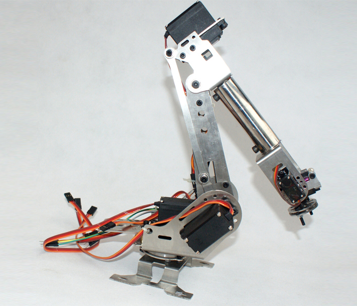 DIY 6 Aluminum Robot Arm 6 Axis Rotating Mechanical Stainless Steel RobotArm Kit 