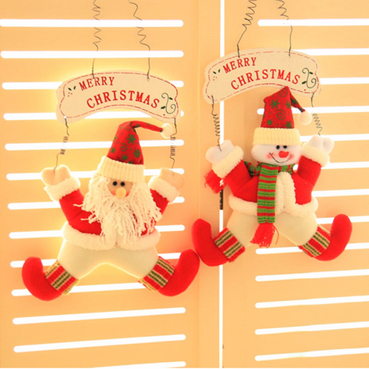 Christmas Decoration Welcome Snowman Santa Claus Door Hanging Party Ornaments - Photo: 4