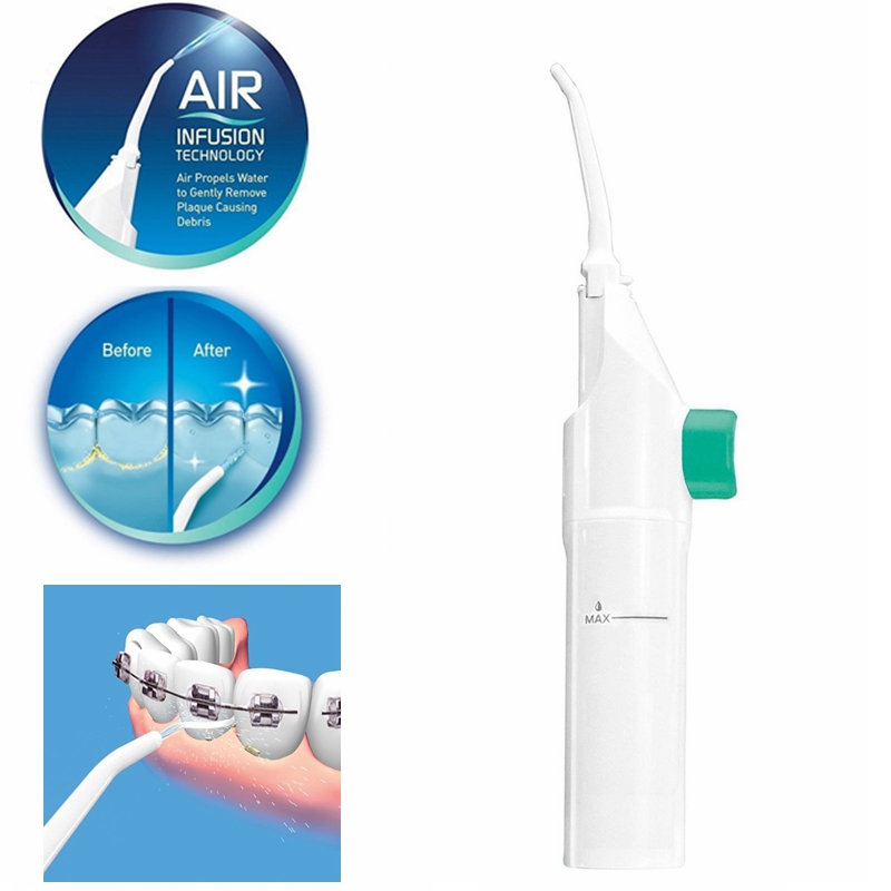 

Air-powered Dental Floss Oral Irrigator Water Jet Teeth Cleaning Flosser Whitening Tooth Pick
