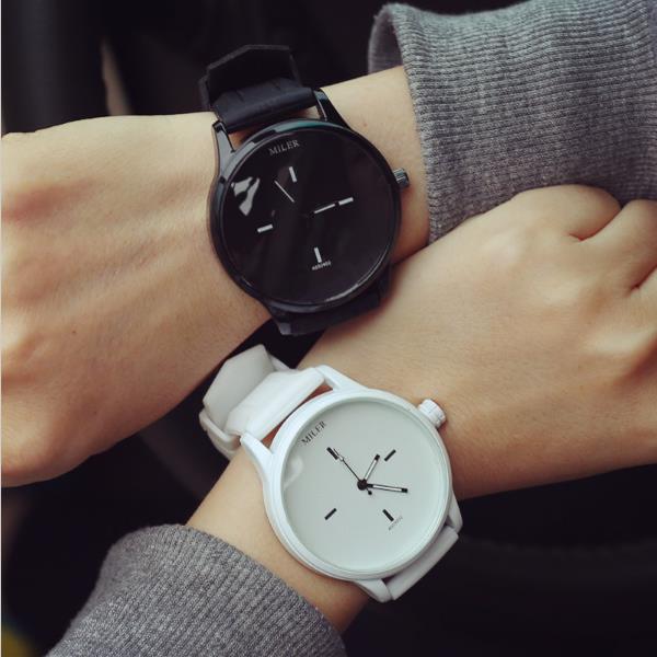 Resultado de imagen para MILER 8177 Fashion Women Men Quartz Watch Casual Silicone Strap Couple Watch