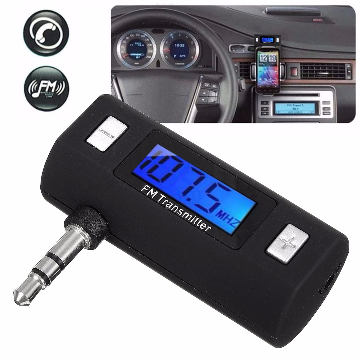 

3.5mm Wireless Handsfree Car FM Transmitter Radio MP3 Player for iPhone iPod