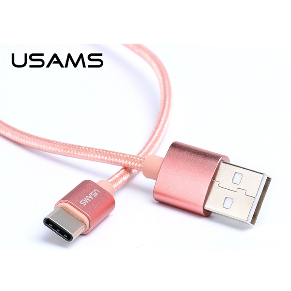 

Original USAMS USB Type-C 2.1A Nylon Braided Wire 2m Charging Data Cable For Cellphone Tablet Laptop