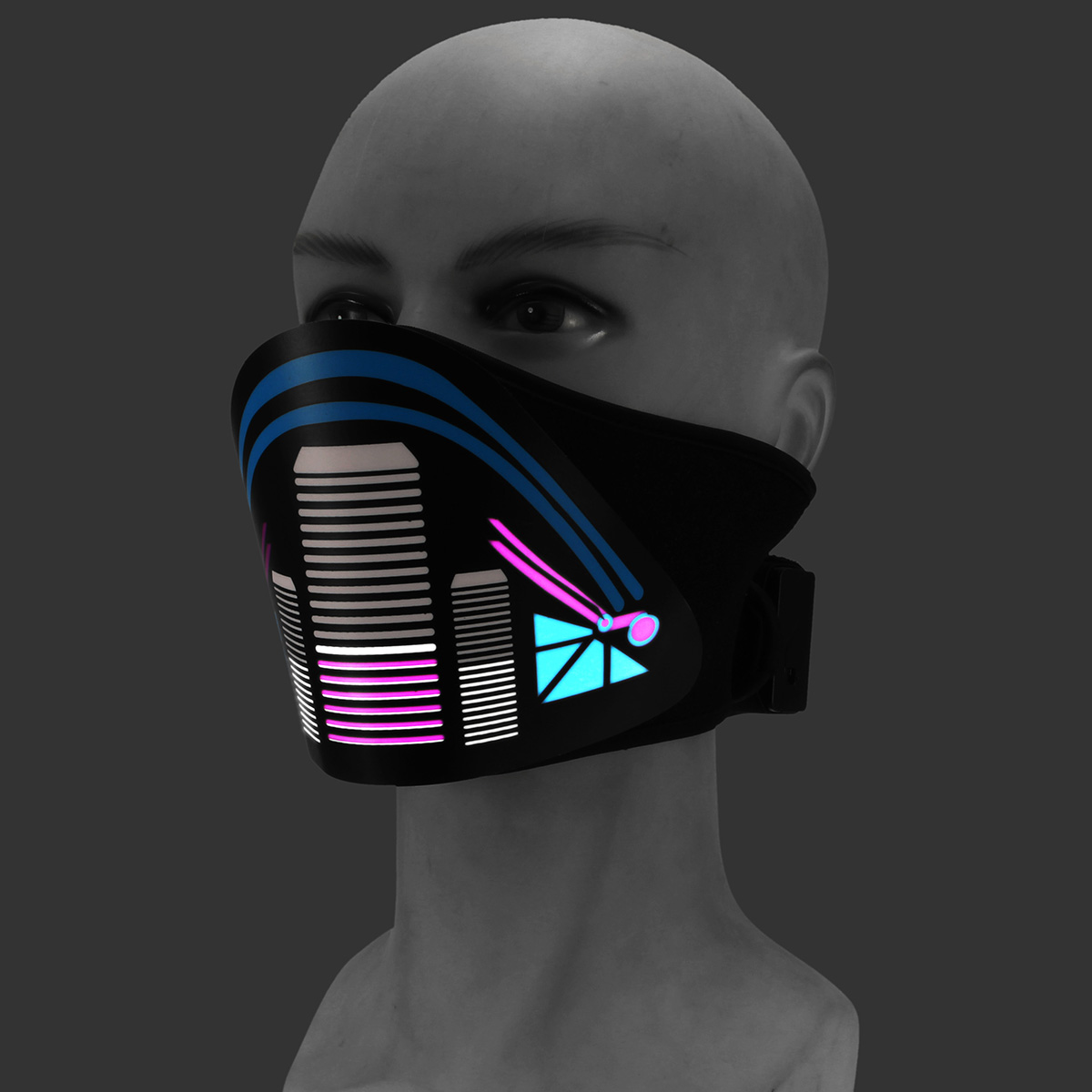 Follow the light маска для лица. МВК маска велосипедная. Электронная маска. Маска с подсветкой. Маска со светодиодами.