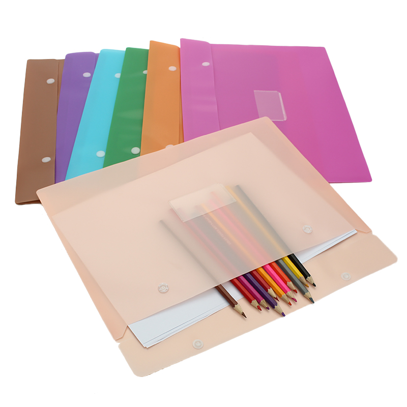 

Colorful Document Bag Simple Snap File Folder Bag Office School Paper Bags Waterproof Kit Package