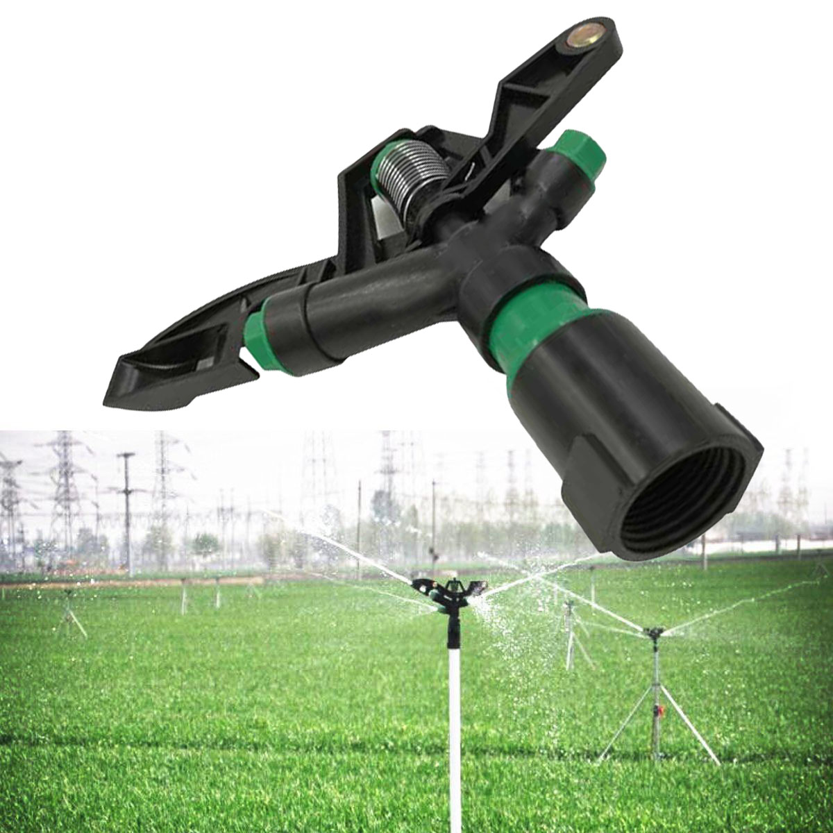 Garden Irrigation Plastic Sprinkler 1 DN25 Connector Rotate Rocker Arm Water Sprinklers Internal Thread Spray Nozzle