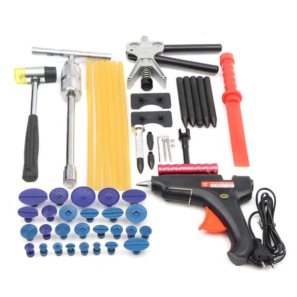 

44pcs PDR Car Body Dent Paintless Repair Tool Kit Removal Puller Lifter Slide Hammer Glue Gun