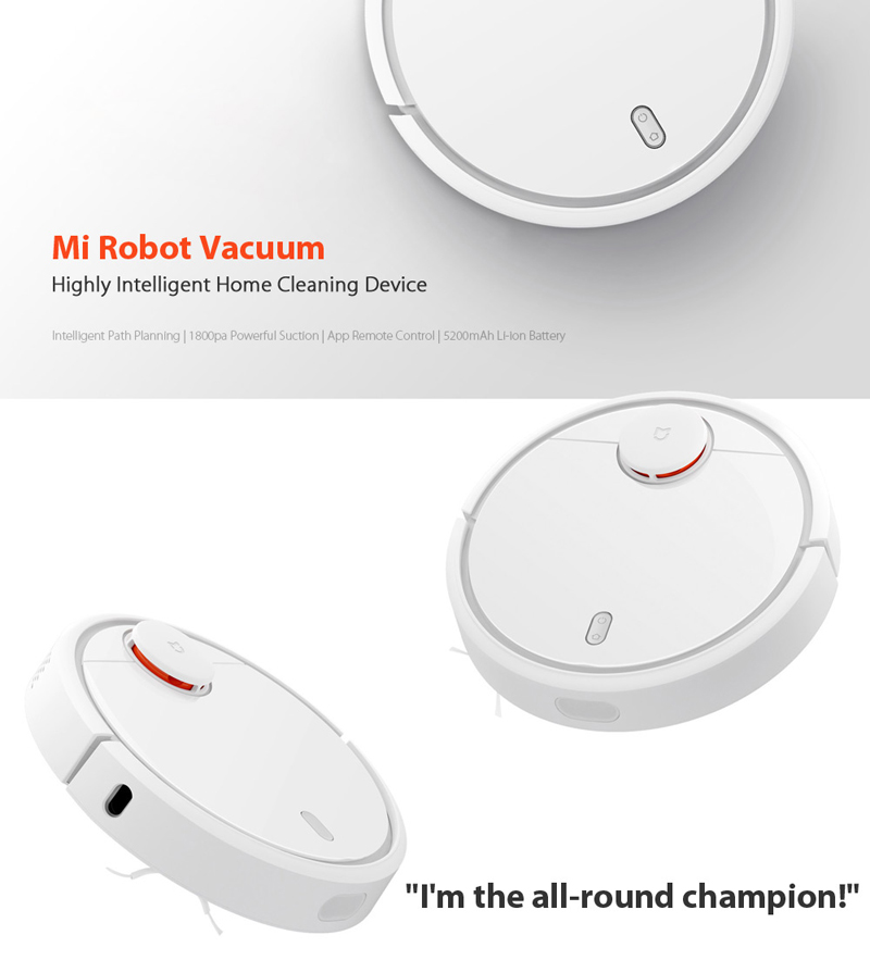 Original Xiaomi Mijia Smart Robot Vacuum Cleaner LSD and SLAM 1800Pa 5200mAH 