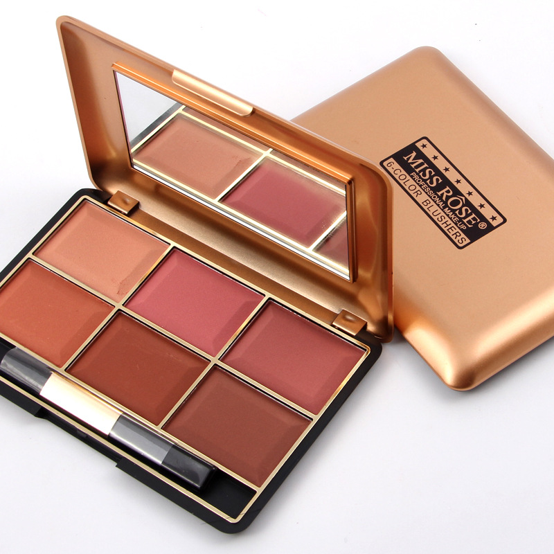 

MISS ROSE 6-Color Blush Palette Face Cheek Natural Color Bronzer Contour Pro Makeup Cosmetic