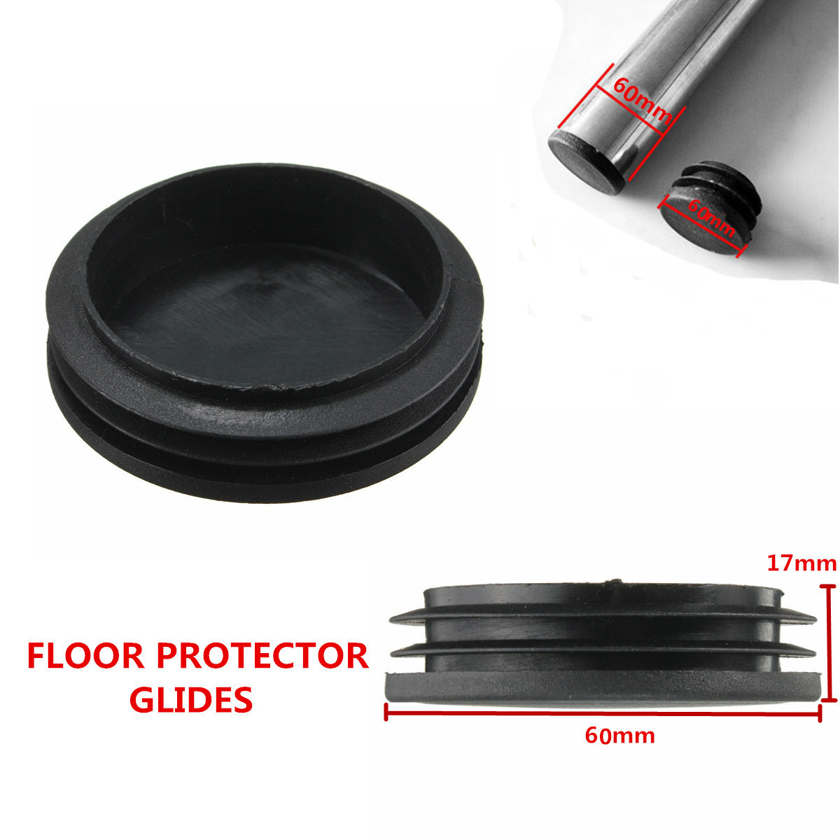 

Black Padded Castor Cups Floor Chair Furniture Protector