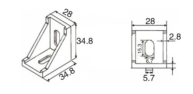 Machifit 3030 Aluminium Angle Corner Joint Angle Bracket Corner Bracket for 3030 Aluminum Profile Ex