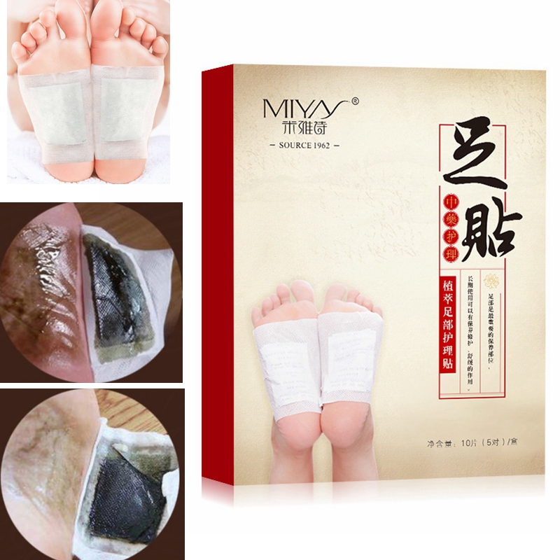 

MIYAS 10pcs Chinese Herbal Detox Foot Patches Promote Sleep Pain Fatigue Relief Detoxification Pads