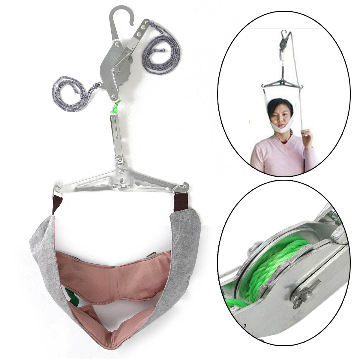 

Over Door Cervical Neck Traction Device Kit Stretch Gear Brace Pain Relief Chiropractic