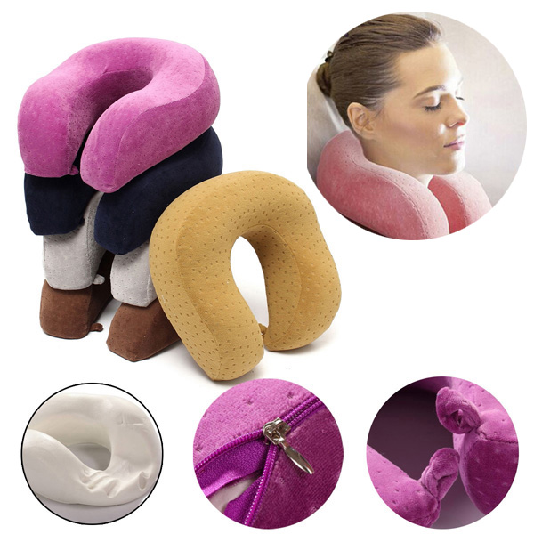 

U-Shape Slow Rebound Memory Foam Pillow Neck Protect Headrest Travel Soft Cushion