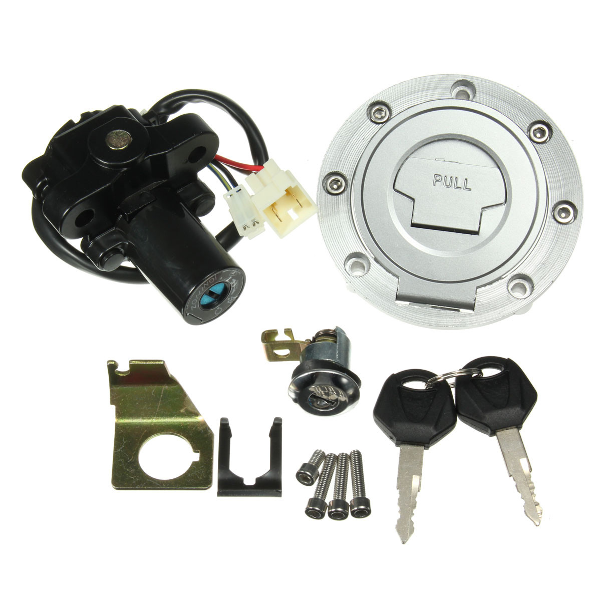 Ignition Switch Lock Fuel Gas Cap Key Kit For Yamaha YZF R6 1999-2005