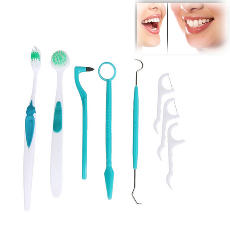 

Oral Care Cleaning Tools Orthodontic Toothbrush Dental Mirror Pick Toothpicks Tongue Brush Kits