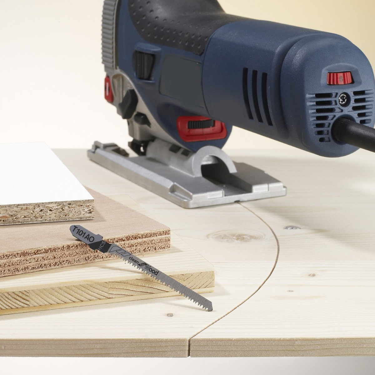 5PCS T101AO HCS T-Shank Jigsaw Blades Curve Cutting Tool For Wood Plasti*tz 