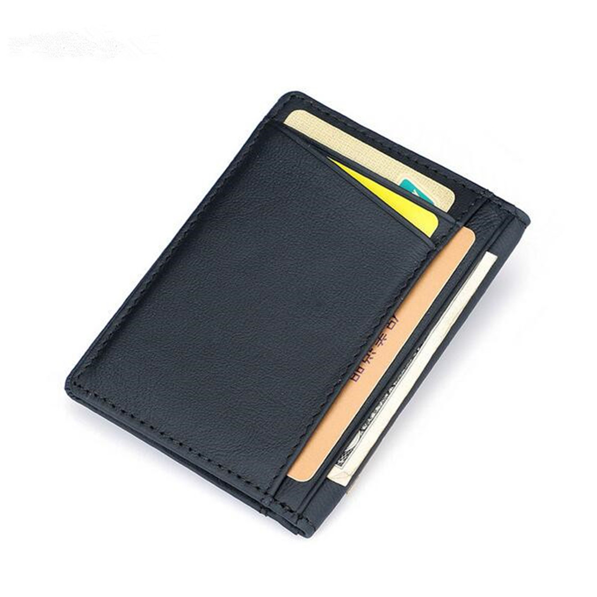 Men PU Leather Slim Thin Credit Card Holder Mini Money Wallet Id Case Wallet | eBay