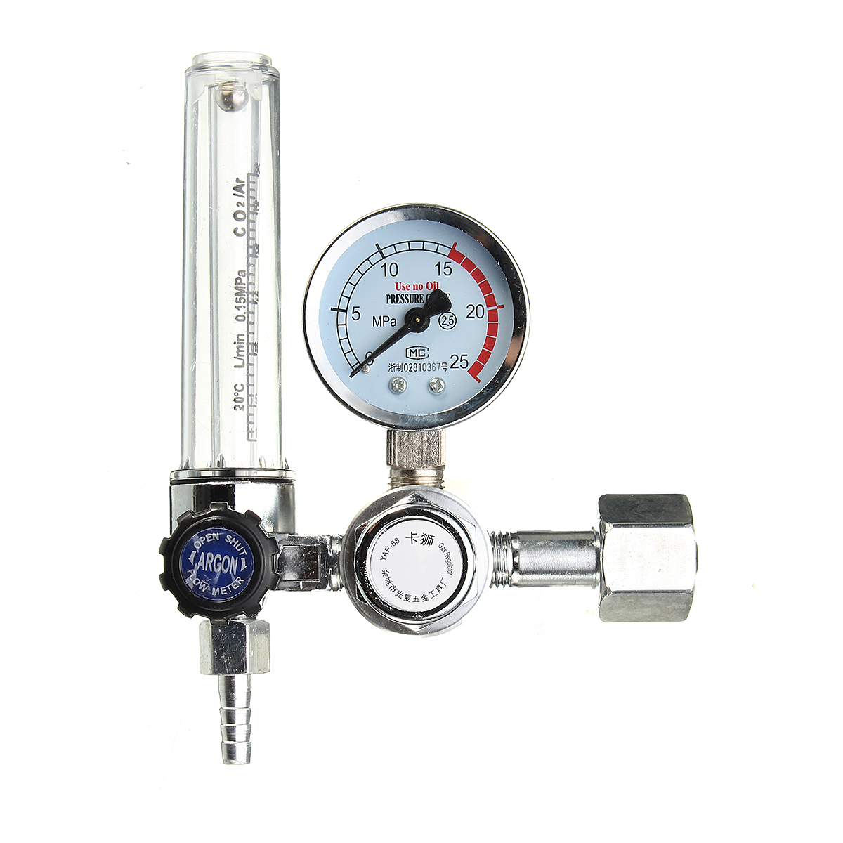 

0-25MPA Mig Flow Meter Pressure Gauge Gas Argon AR/CO2 Regulator Welding Weld