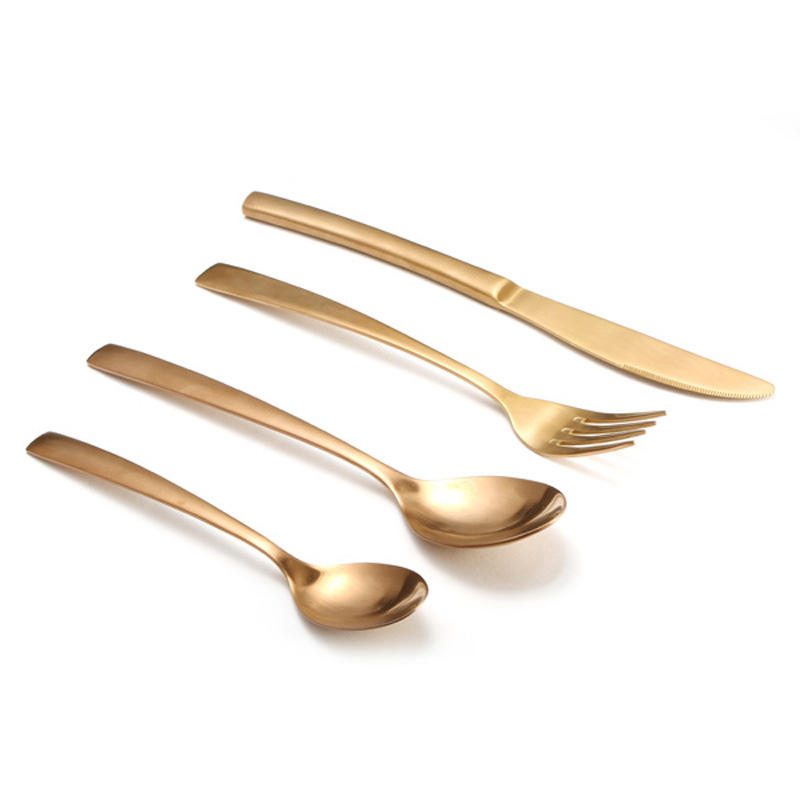 

KCASA KC-FL90 Stainless Steel Rosy Gold Flatware Dinnerware Cutlery Fork Knife Spoon Tableware Set