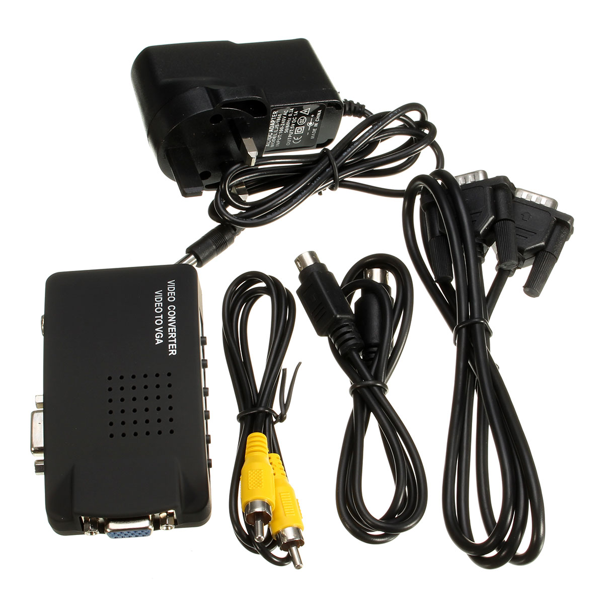 

CCTV DVD DVR Camera TV BNC S-Video VGA Input to VGA Output PC Converter Adapter