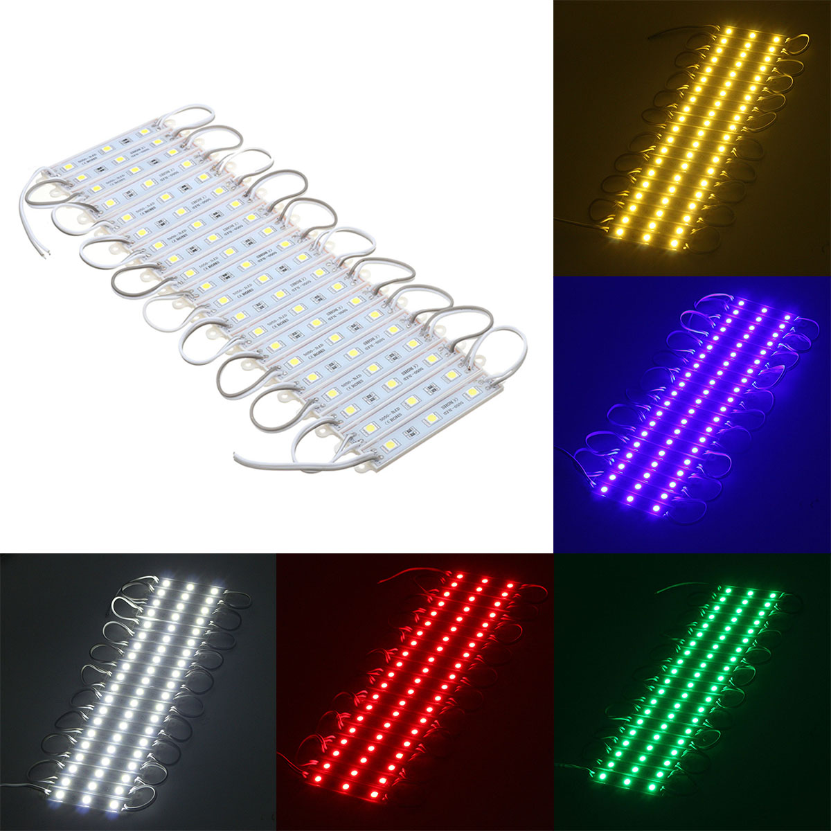 

30PCS 5 Colors SMD5050 LED Module Store Strip Light Front Window Lamp + Power Supply + Remote DC12V