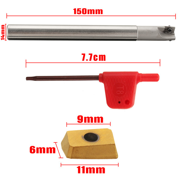 300R C14-14-150 Milling Cutter Boring Bar Turning Tool Holder with 8pcs APMT1135PDERDP Inserts