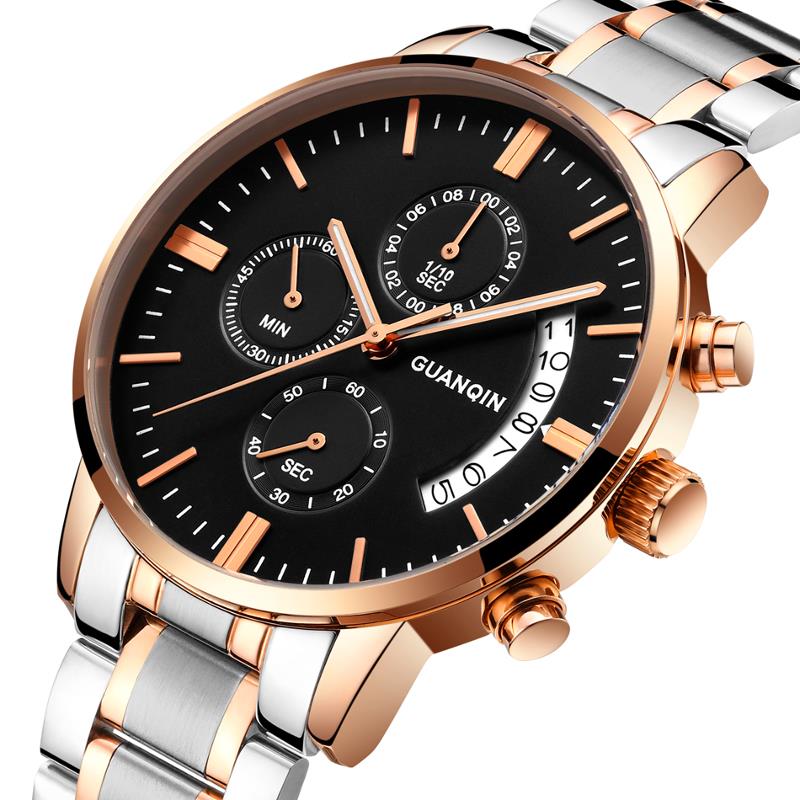 

GUANQIN GS19053 Luxury Multi-function Men Quartz Watch Fashion Fine Steel Strap Wrist Watch
