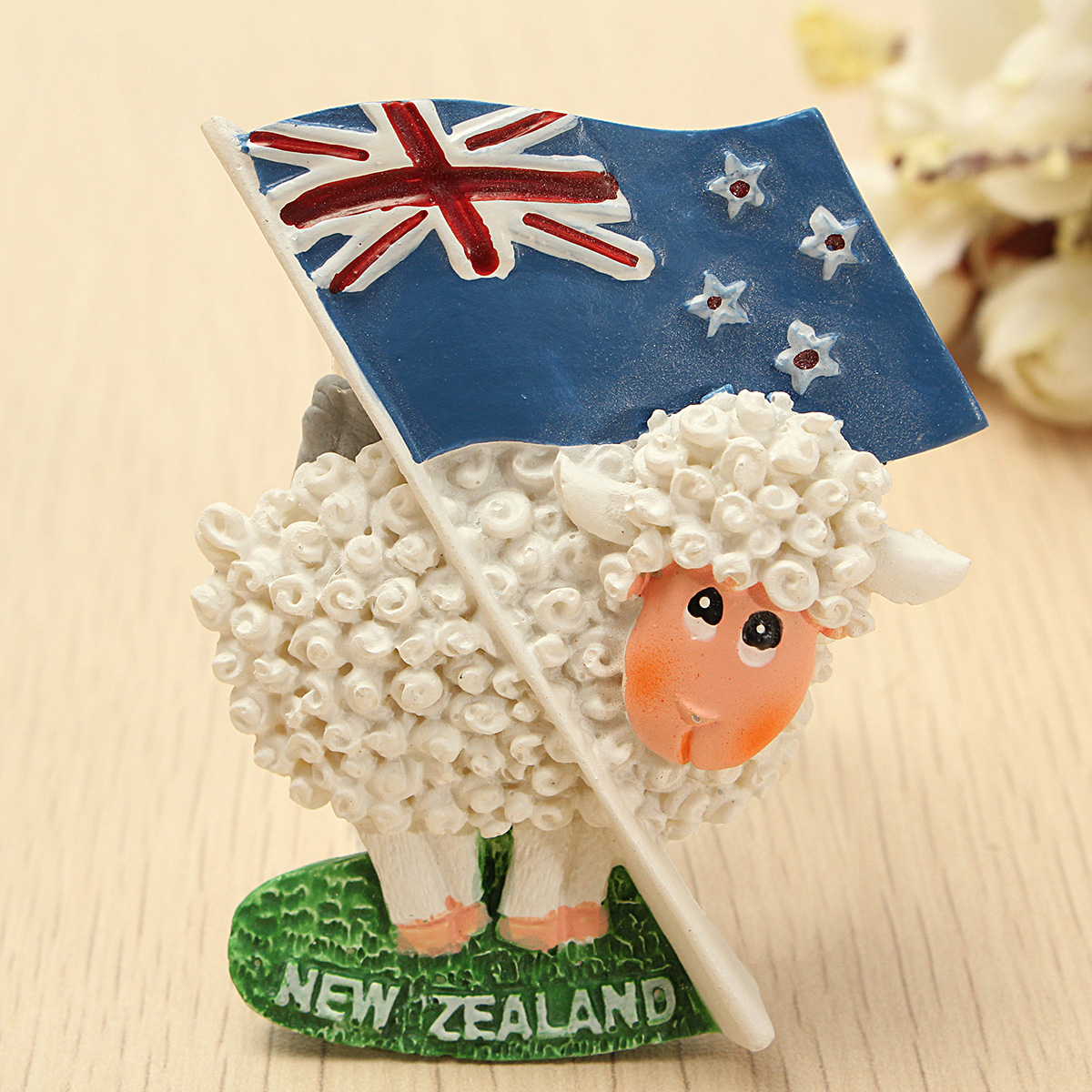 Cute Sheep & Flag 3D Resin Travel Fridge Magnet New Zealand Tourist Souvenir - Photo: 1