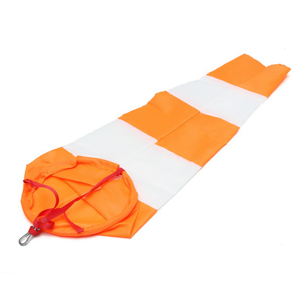 Waterproof Scale Airport Windsock Wind Vane 80cm Orange And White - Photo: 1