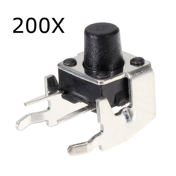 

200Pcs 6*6*7mm Micro Button Momentary Switch With Bracket Vertical Type
